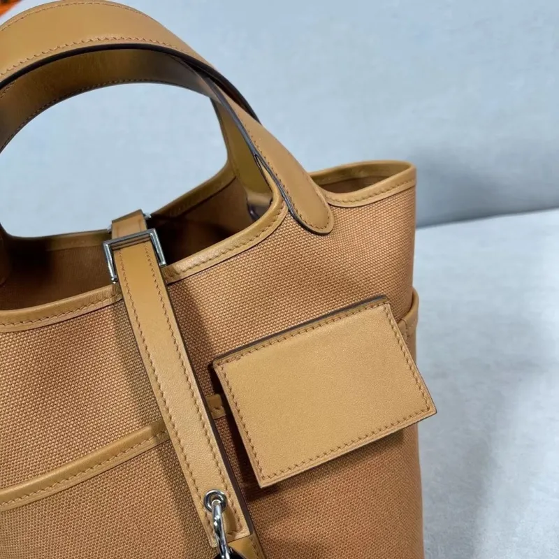 Hermes Tan Bucket Handbag 161 - Image 3
