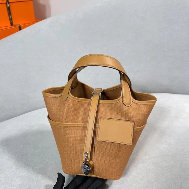 Hermes Tan Bucket Handbag 161 - Image 8