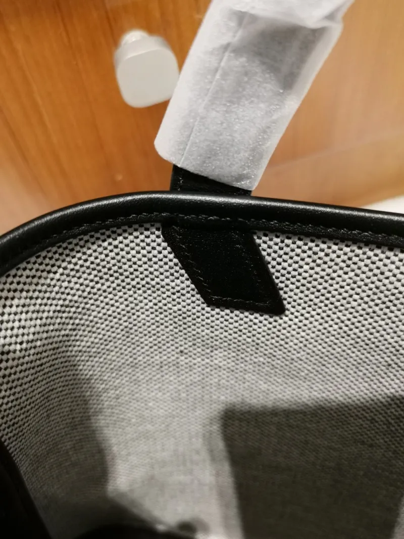 Hermes White Black Canvas Tote Crossbody Bag - Image 4