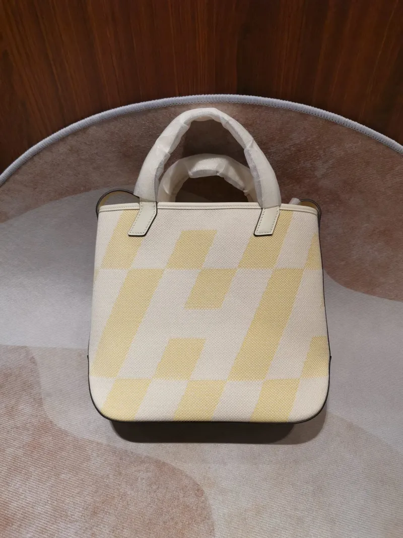 Alternative view of Hermes Cream Yellow Canvas Shoulder Tote Bag