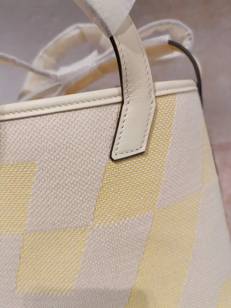 Hermes Cream Yellow Canvas Shoulder Tote Bag - Image 4