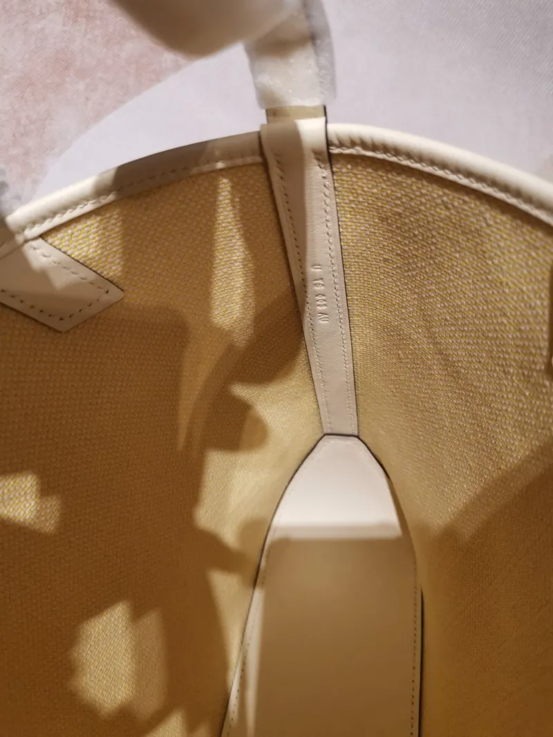 Hermes Cream Yellow Canvas Shoulder Tote Bag - Image 9