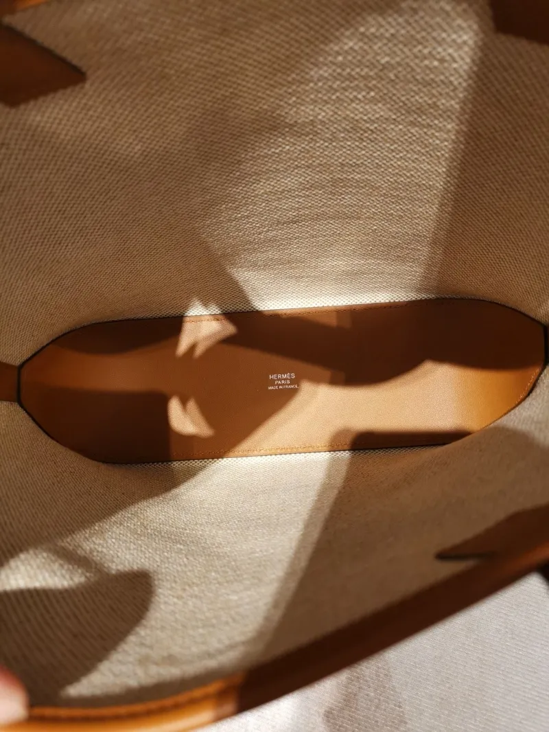 Hermes Cream Tan Canvas Tote Bag 165 - Image 8