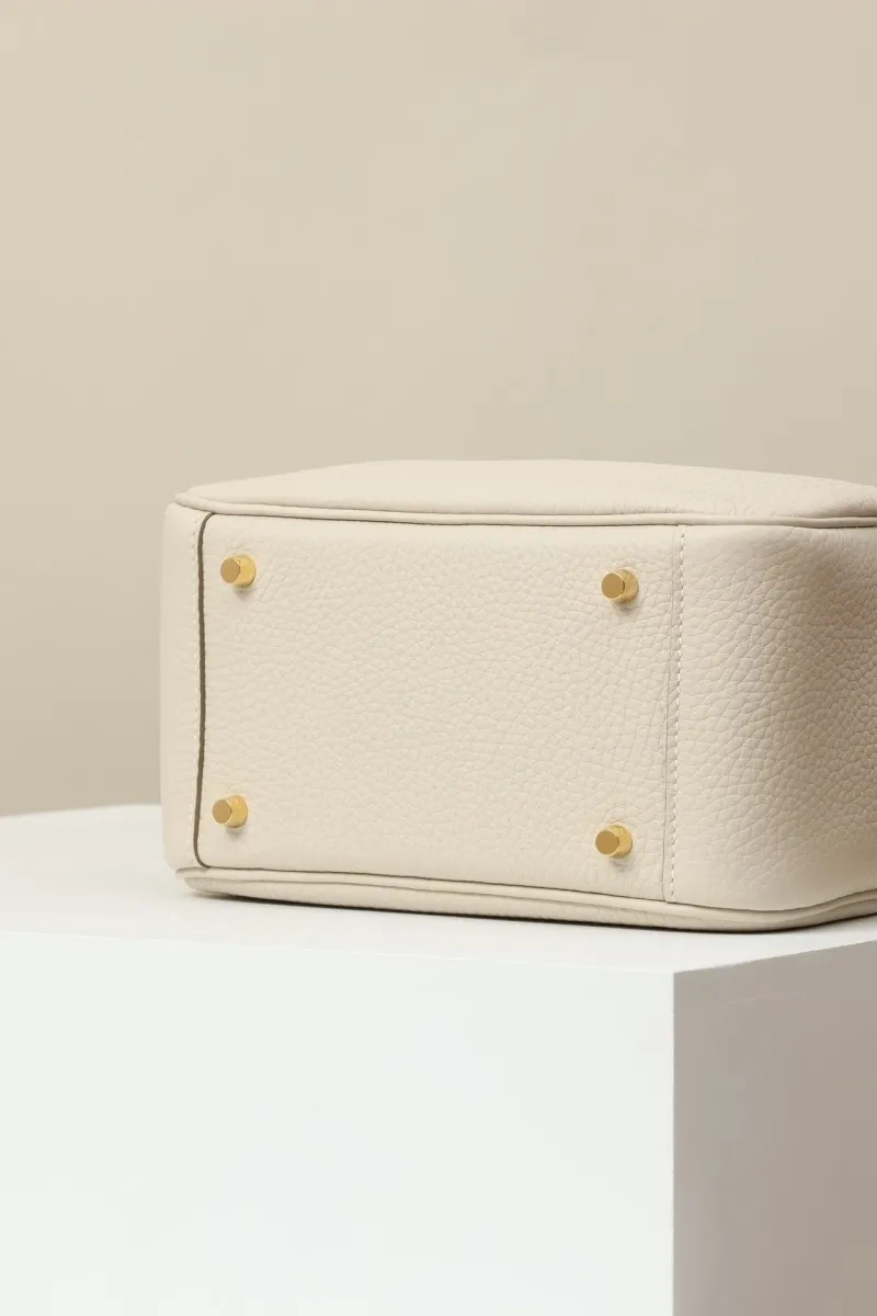 Hermes Cream Leather Top Handle Crossbody Bag - Image 5