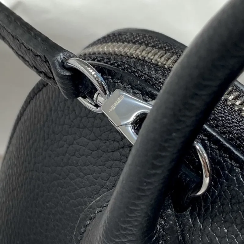 Hermes Black Leather Top Handle Crossbody Bag - Image 5