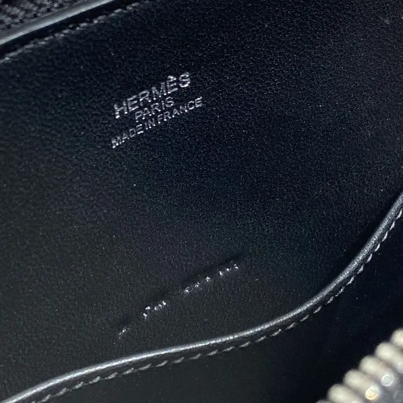 Hermes Black Leather Top Handle Crossbody Bag - Image 7
