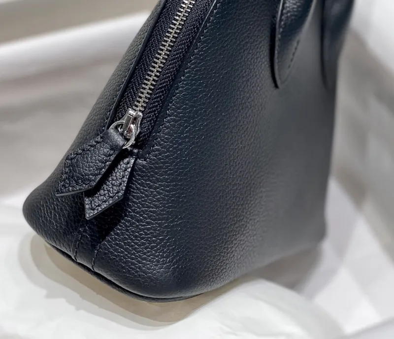 Hermes Black Leather Top Handle Crossbody Bag - Image 8