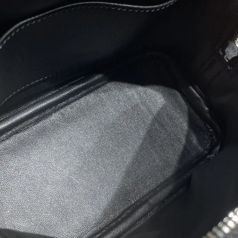 Hermes Black Leather Top Handle Crossbody Bag - Image 9