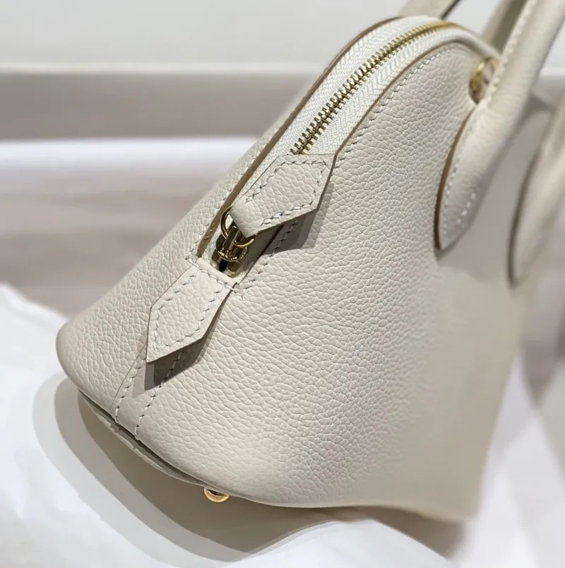 Hermes 23 Cream Top Handle Leather Handbag - Image 5