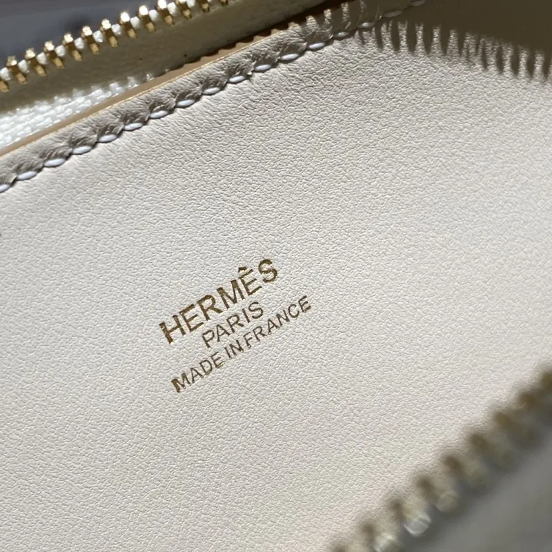 Hermes 23 Cream Top Handle Leather Handbag - Image 7
