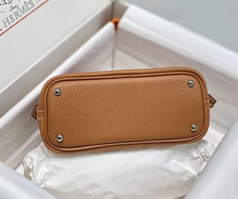 Hermes Brown Leather Top Handle Bag 26 - Image 4