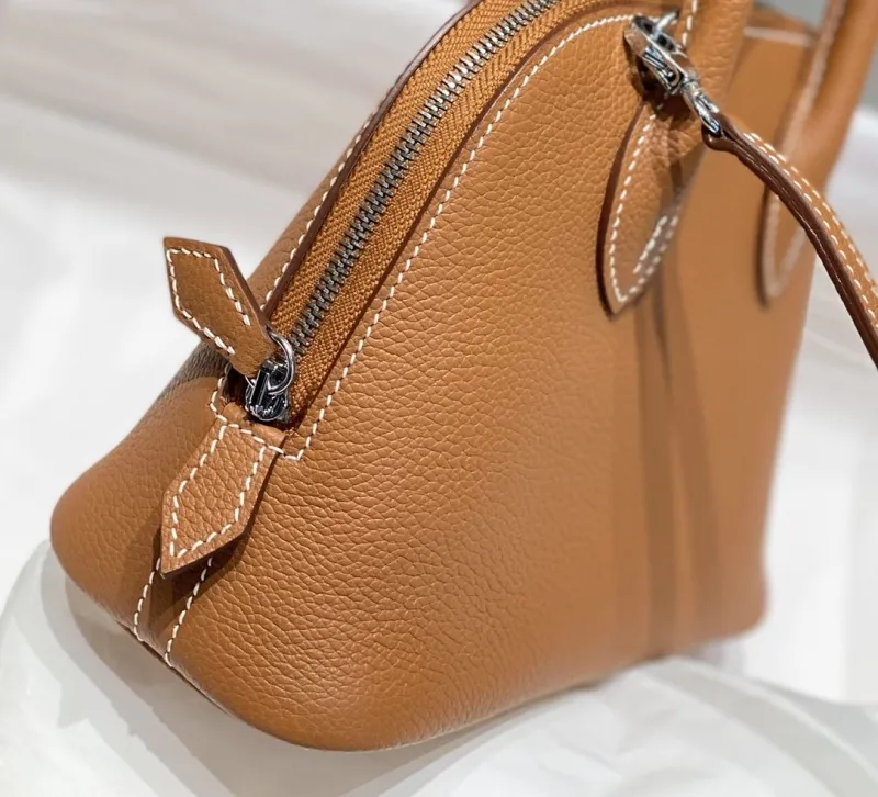 Hermes Brown Leather Top Handle Bag 26 - Image 6