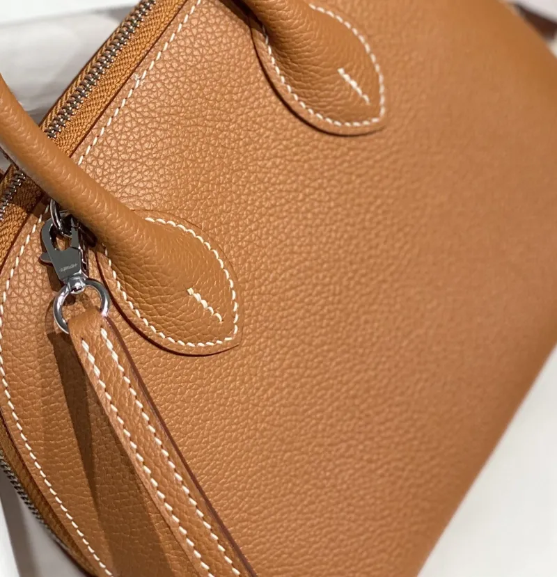 Hermes Brown Leather Mini Top Handle Crossbody Bag - Image 7