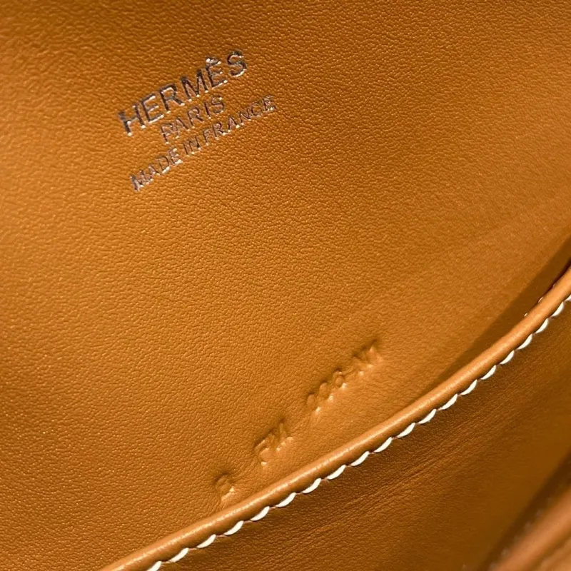Hermes Brown Leather Mini Top Handle Crossbody Bag - Image 8