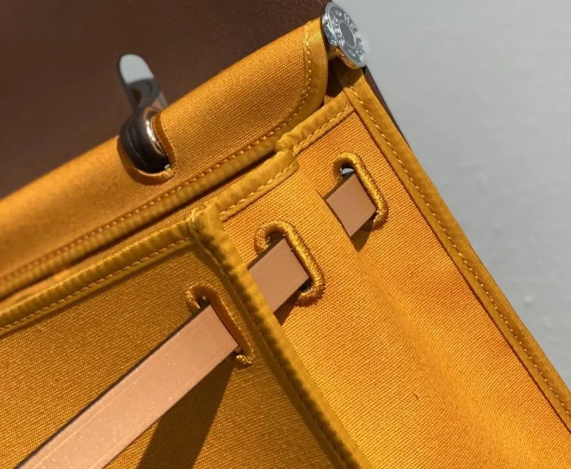 Hermes Yellow Tan Top Handle Bag 138 with Pouch - Image 5