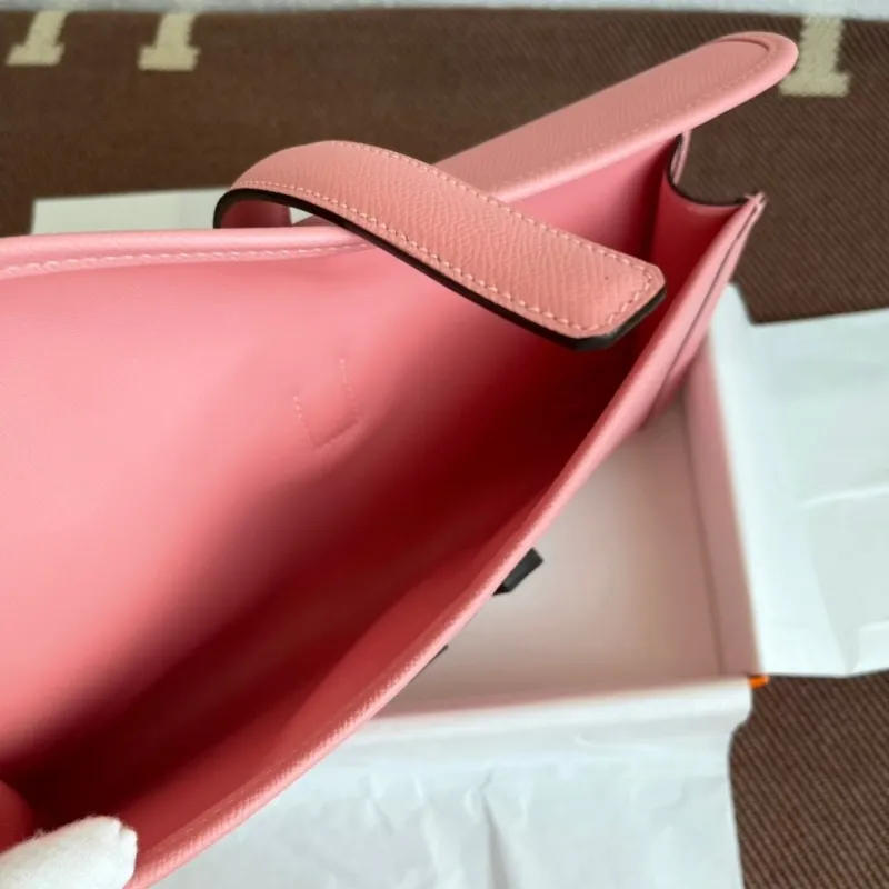 Hermes Pink Leather Clutch Bag - Image 6