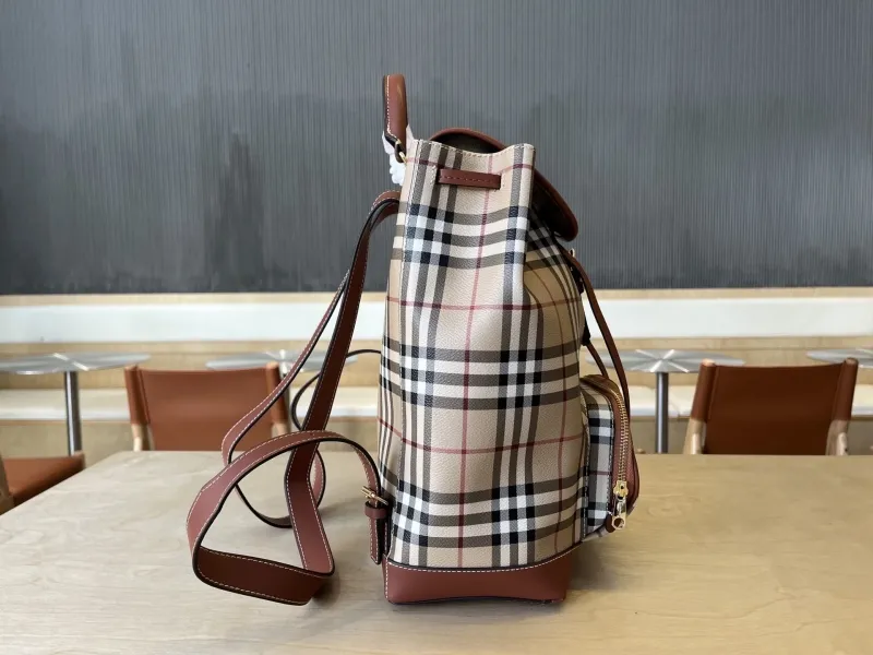 Burberry Vintage Check Leather Trim Backpack - Image 3