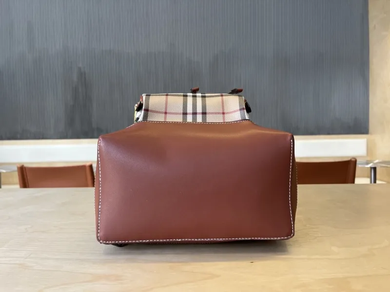 Burberry Vintage Check Leather Trim Backpack - Image 4