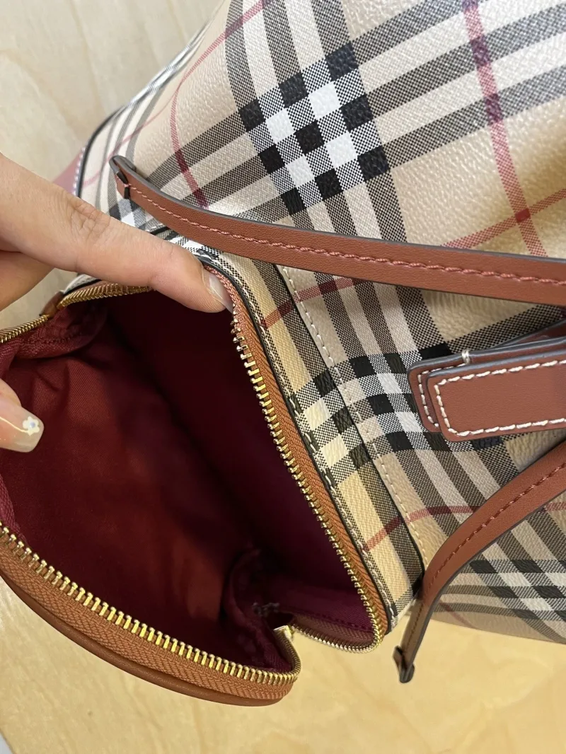 Burberry Vintage Check Leather Trim Backpack - Image 7