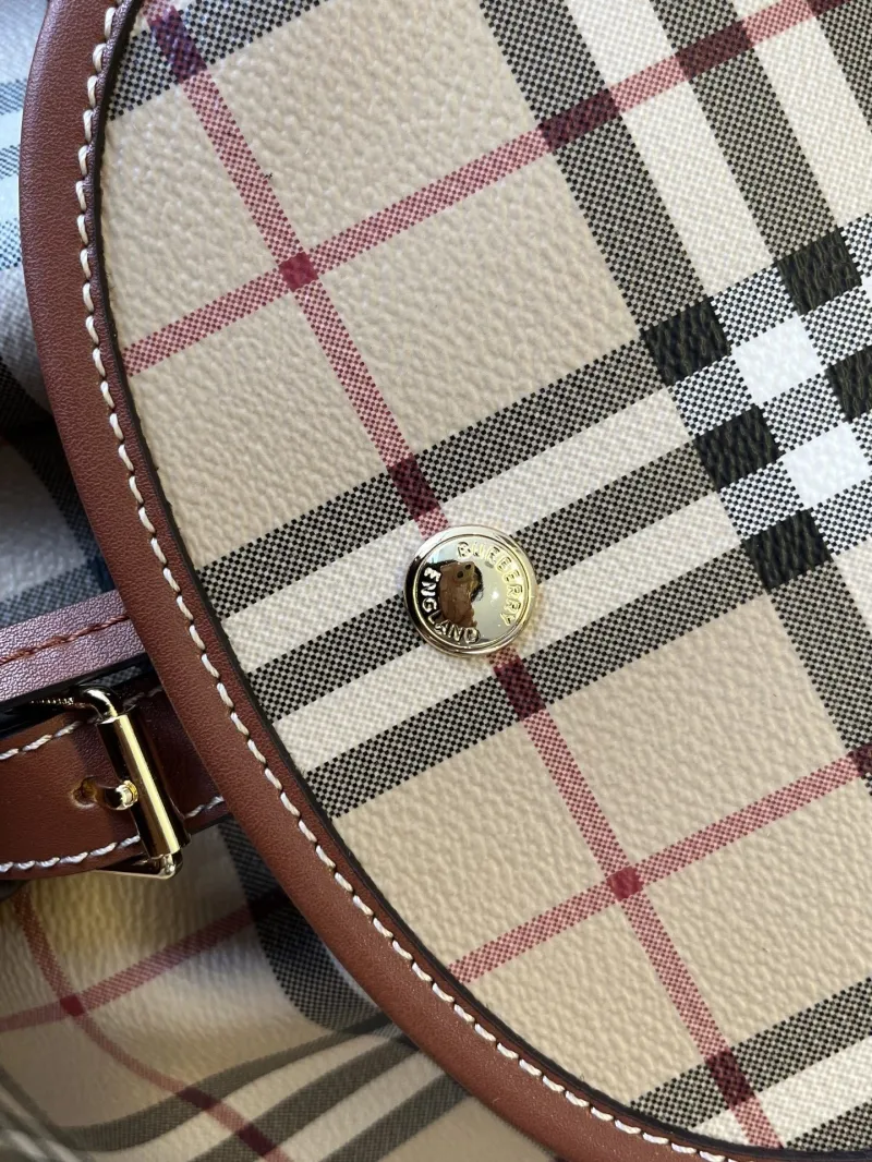 Burberry Vintage Check Leather Trim Backpack - Image 9
