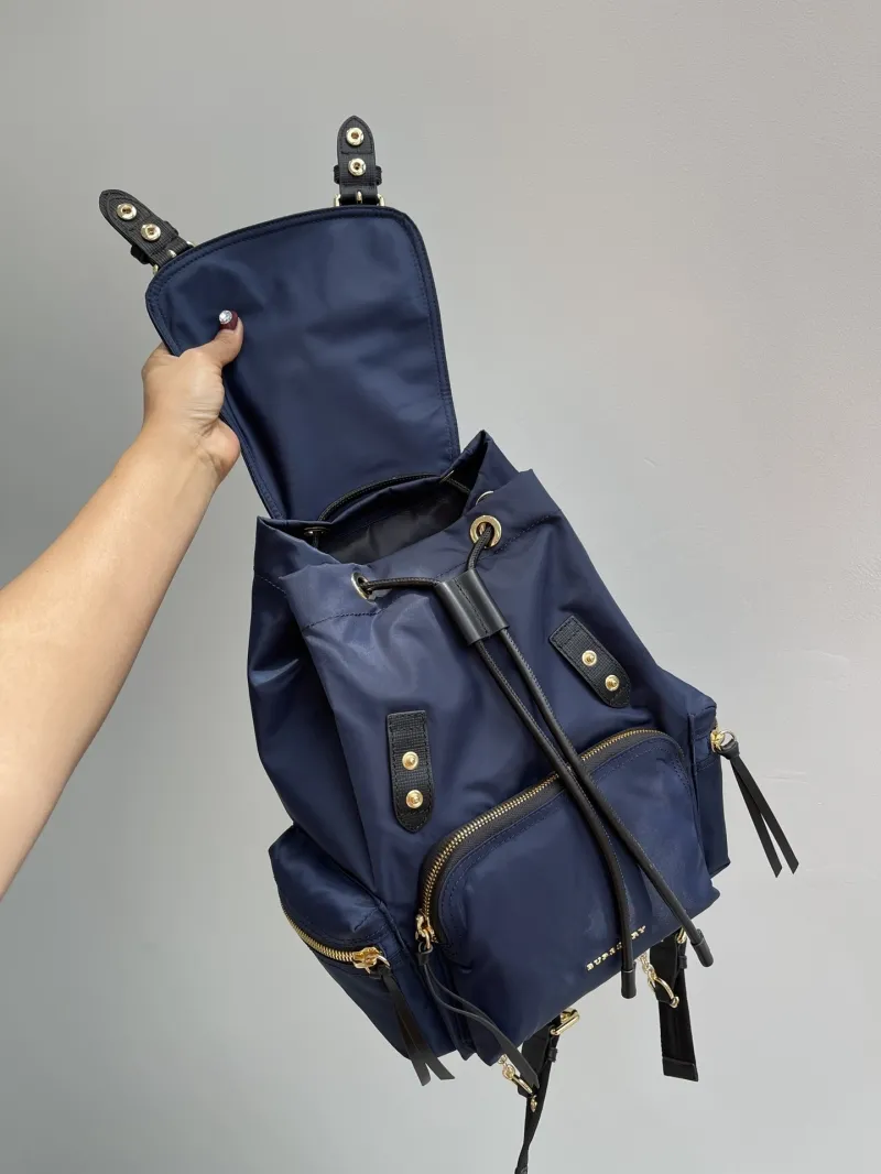 Burberry Navy Blue Nylon Backpack - Image 8