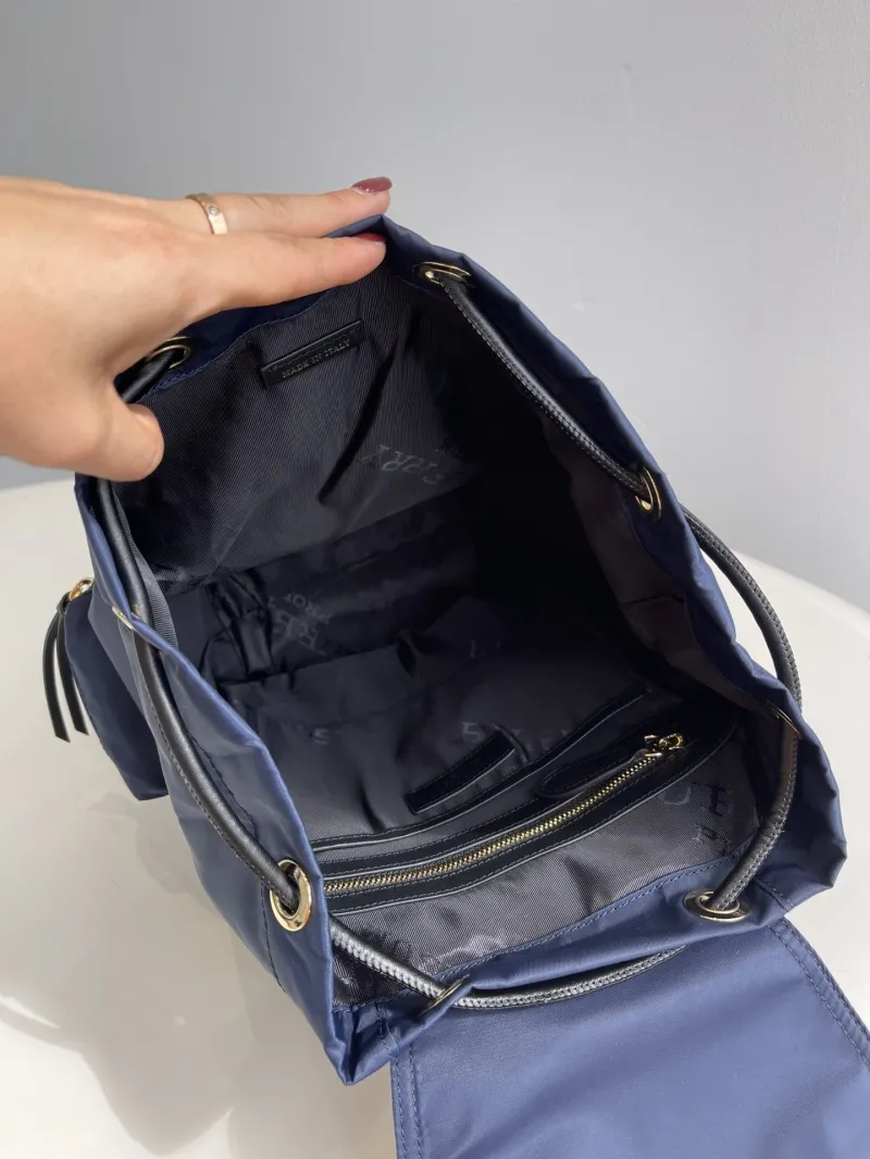 Burberry Navy Blue Nylon Backpack - Image 9