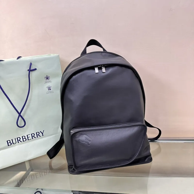 Burberry Dark Gray Leather Backpack - Image 3