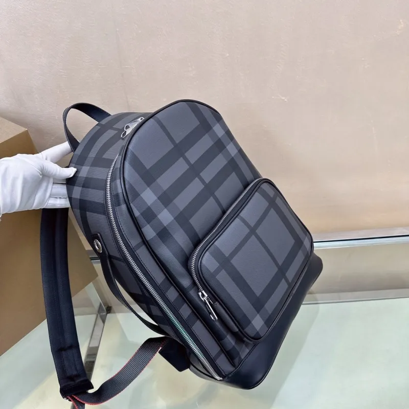 Burberry Dark Gray Check Backpack - Image 4