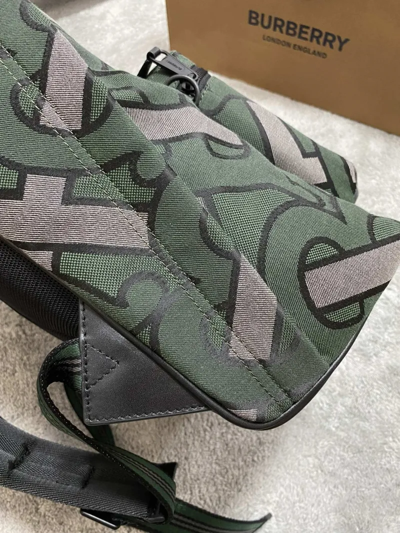 Burberry Green Monogram Canvas Backpack - Image 4
