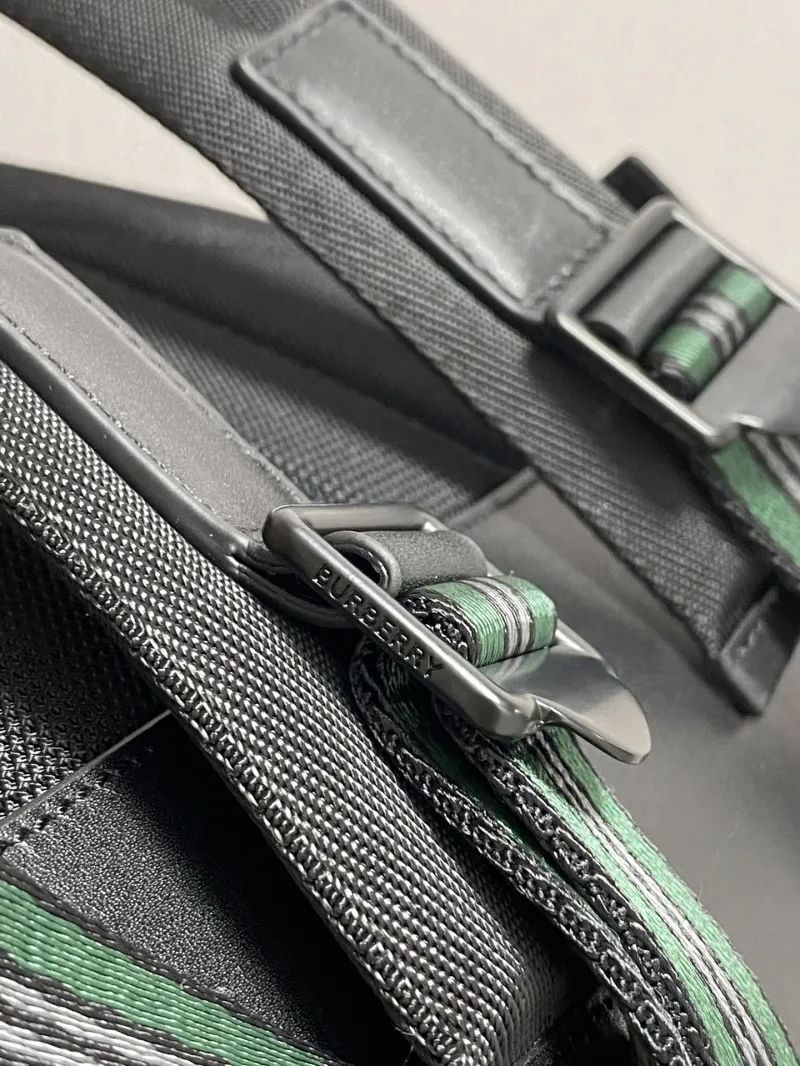 Burberry Green Monogram Canvas Backpack - Image 5