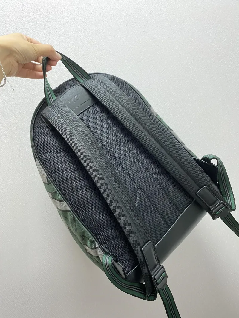 Burberry Green Monogram Canvas Backpack - Image 9