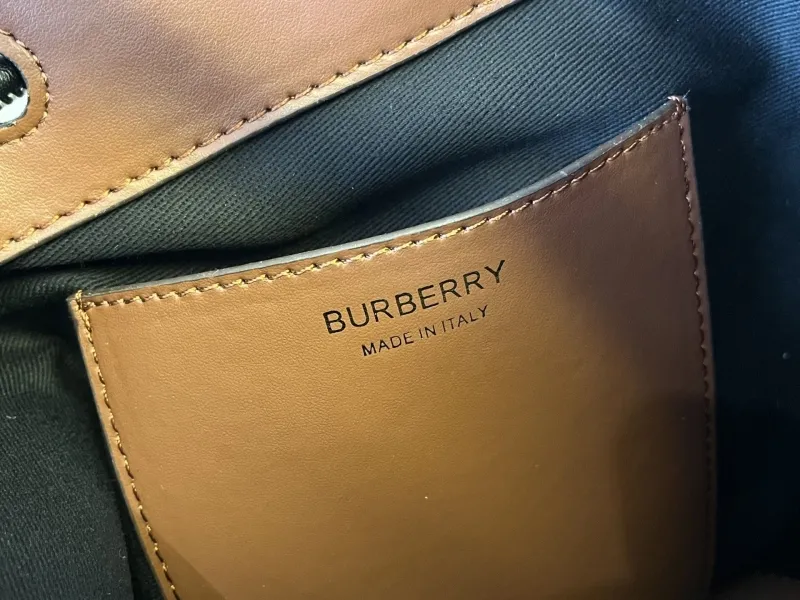 Burberry Brown Check Bucket Bag - Image 8