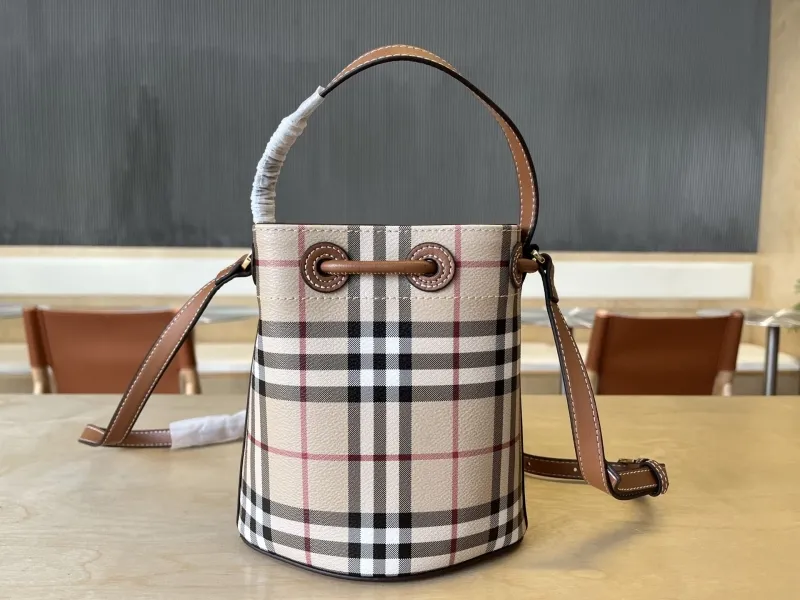 Burberry Classic Check Bucket Crossbody Bag - Image 3