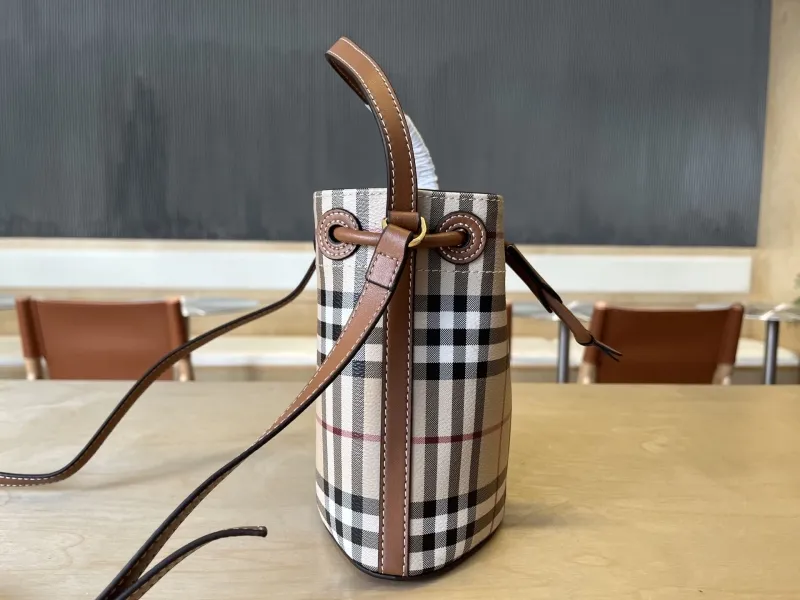 Burberry Classic Check Bucket Crossbody Bag - Image 4