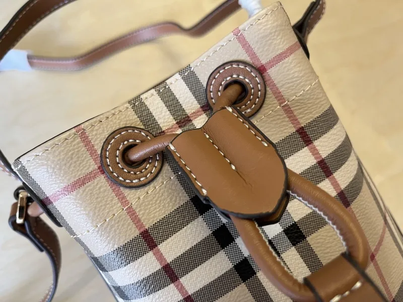 Burberry Classic Check Bucket Crossbody Bag - Image 6
