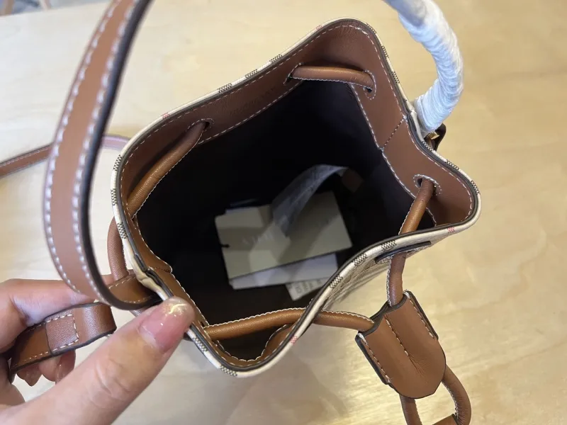 Burberry Classic Check Bucket Crossbody Bag - Image 7