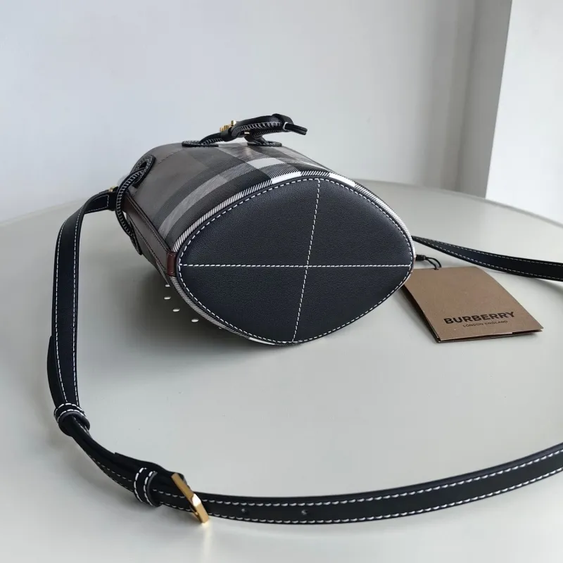 Burberry Signature Check Bucket Crossbody Bag - Image 4