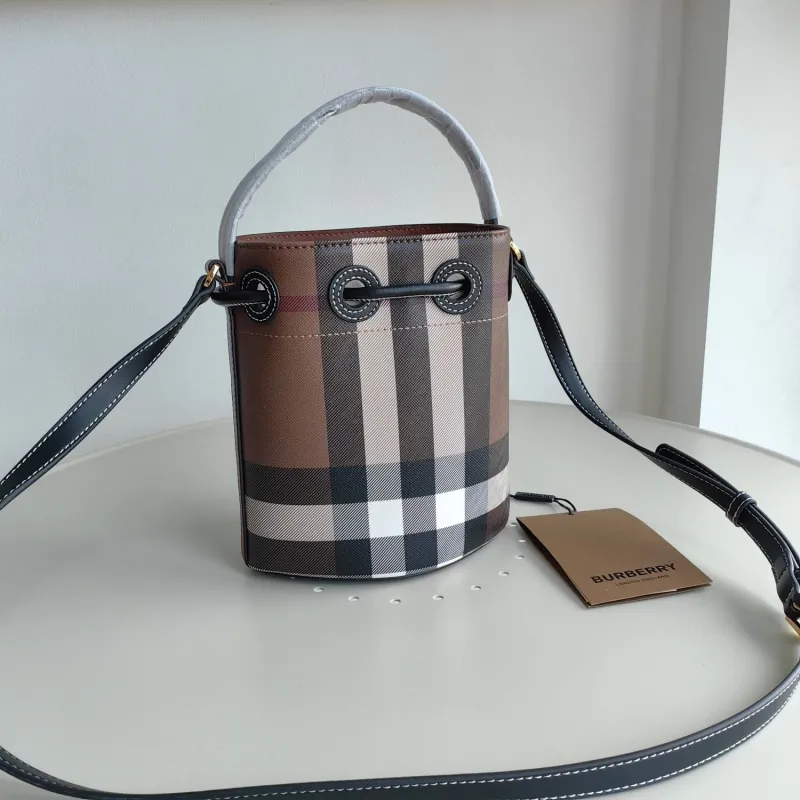 Burberry Signature Check Bucket Crossbody Bag - Image 6