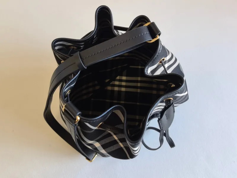 Burberry Black Check Bucket Bag 26 - Image 7