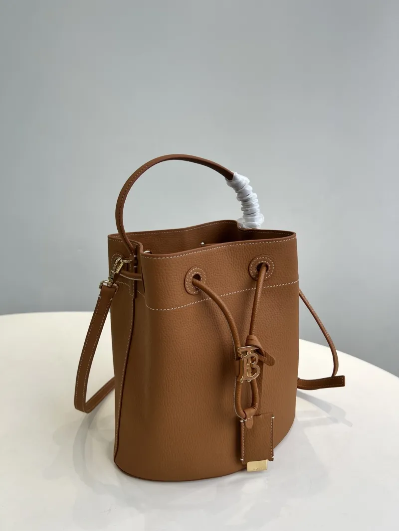 Burberry Brown Leather Bucket Bag - Image 8
