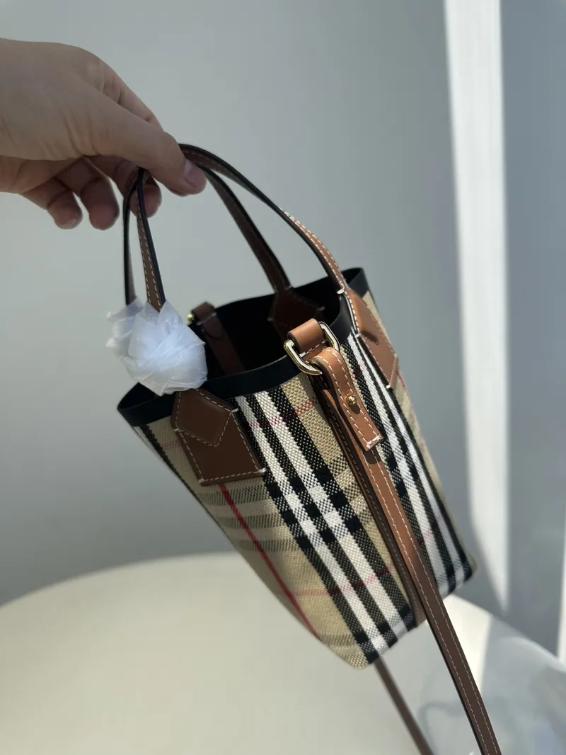 Burberry Vintage Check Bucket Bag Crossbody - Image 4