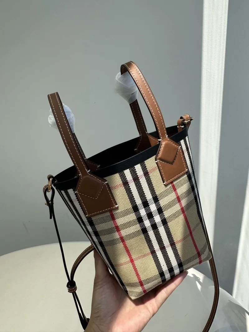 Burberry Vintage Check Bucket Bag Crossbody - Image 6
