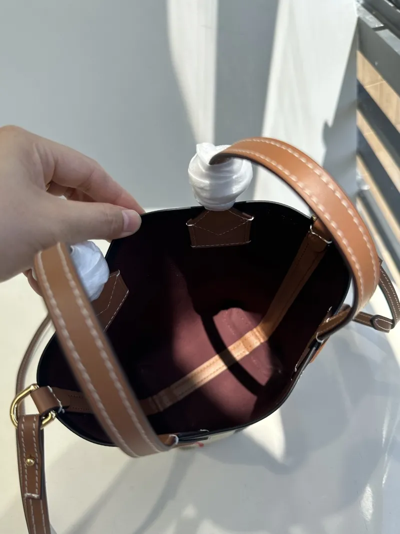 Burberry Vintage Check Bucket Bag Crossbody - Image 9