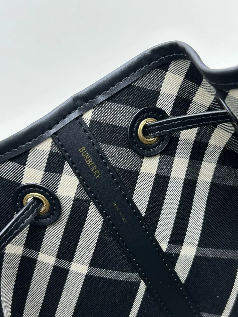Burberry Black Check Bucket Bag 8058 - Image 9