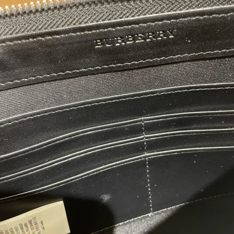 Burberry Charcoal Check Clutch Bag with Wrist Strap - Image 8