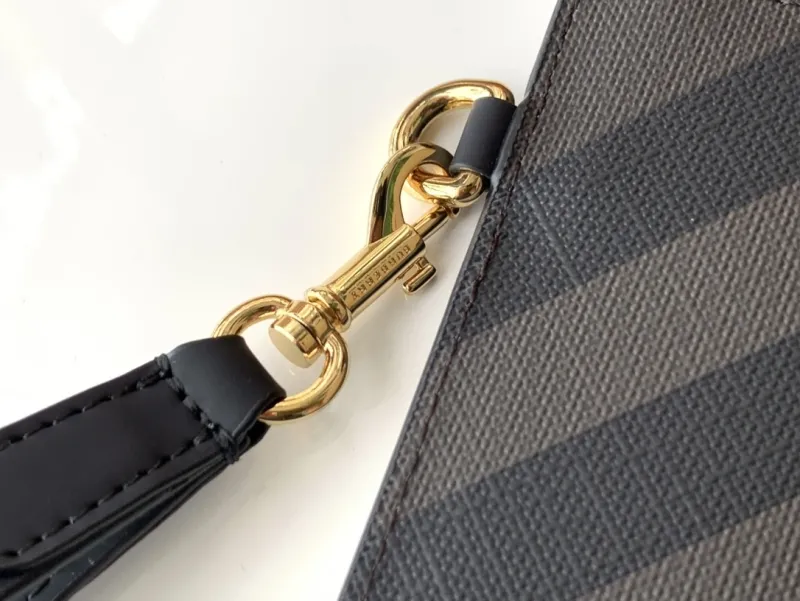 Burberry Dark Check Wristlet Clutch Bag - Image 7