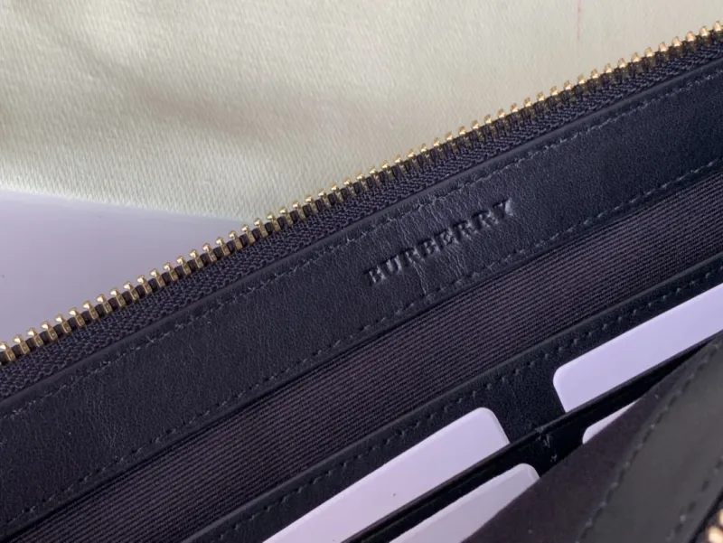Burberry Dark Check Wristlet Clutch Bag - Image 9