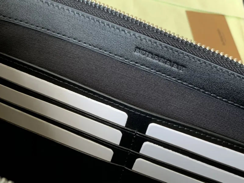 Burberry Navy Check Clutch Bag with Wrist Strap - Image 9