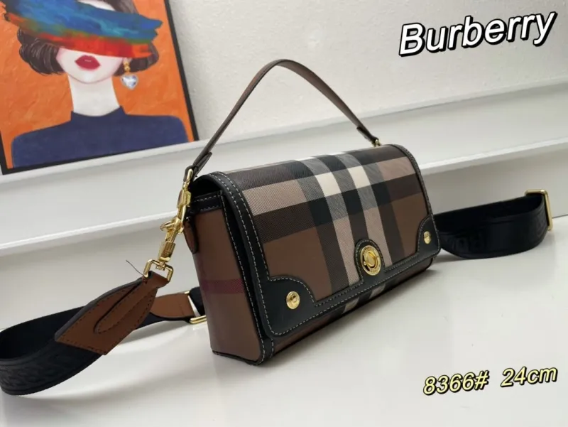 Burberry 8366 Classic Check Satchel Bag 24cm - Image 3