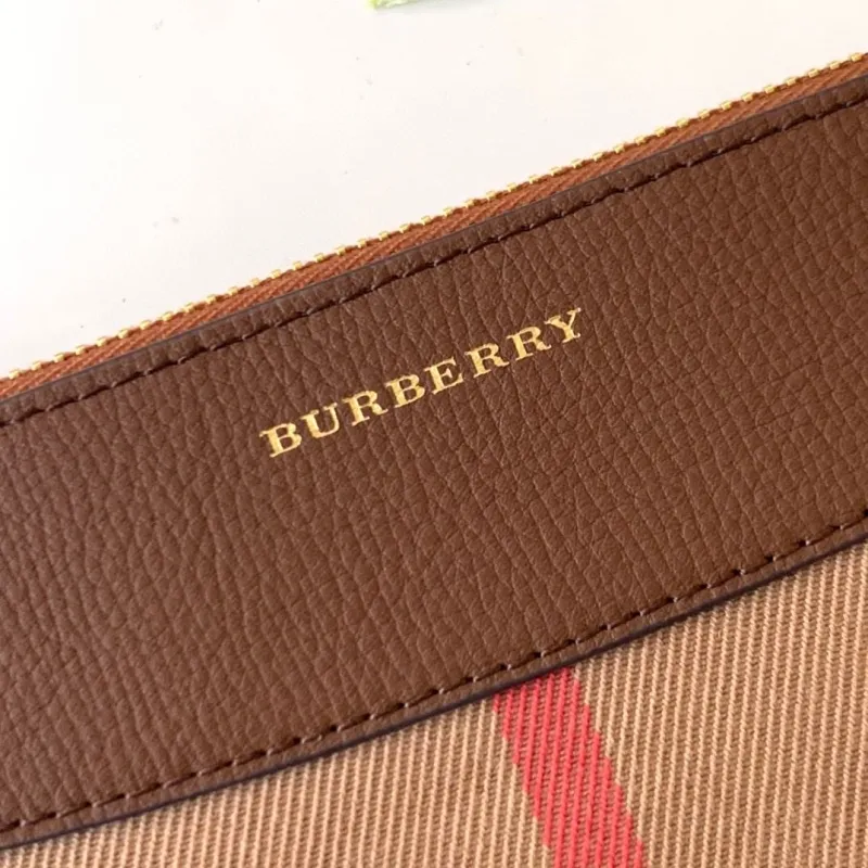 Burberry Brown Leather Check Crossbody Bag - Image 7